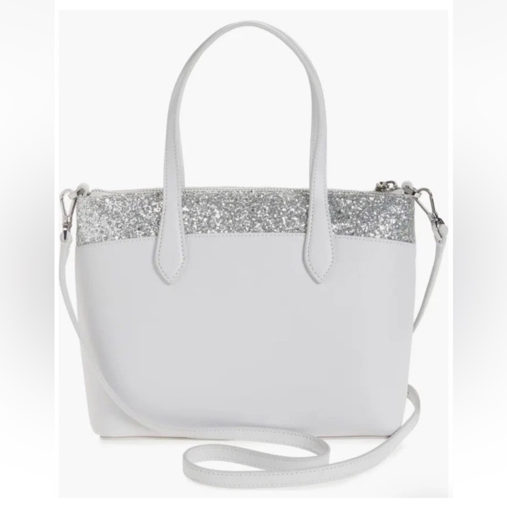 Kate Spade New York Flash Grey Glitter Satchel- NWT